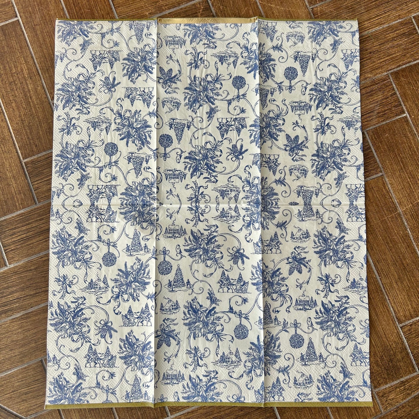 Napkin | Blue Christmas Scenes