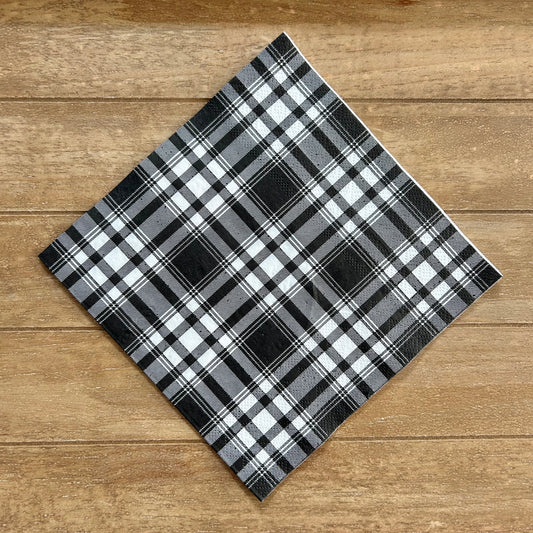 Napkin | Black and White Plaid