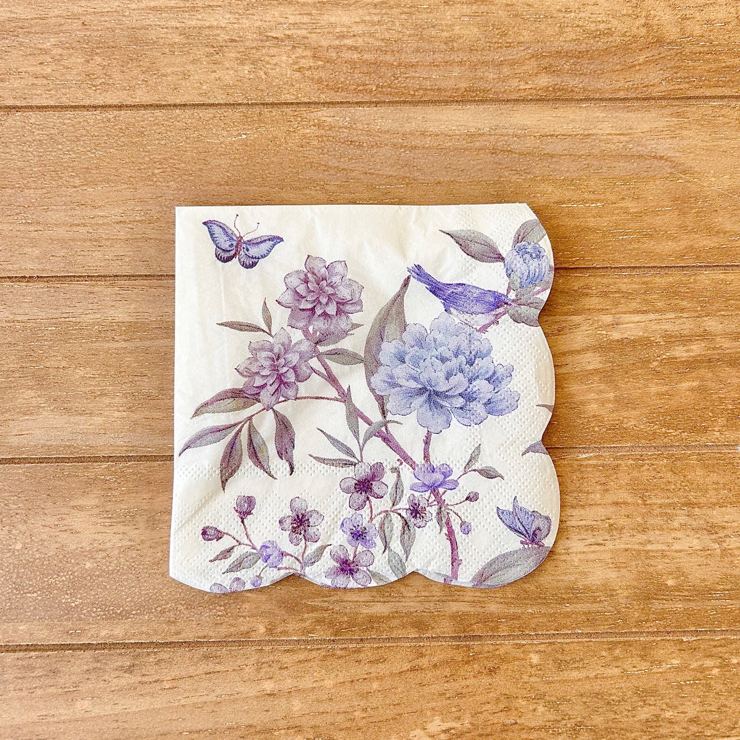 Napkin | Purple Flowers & Birds