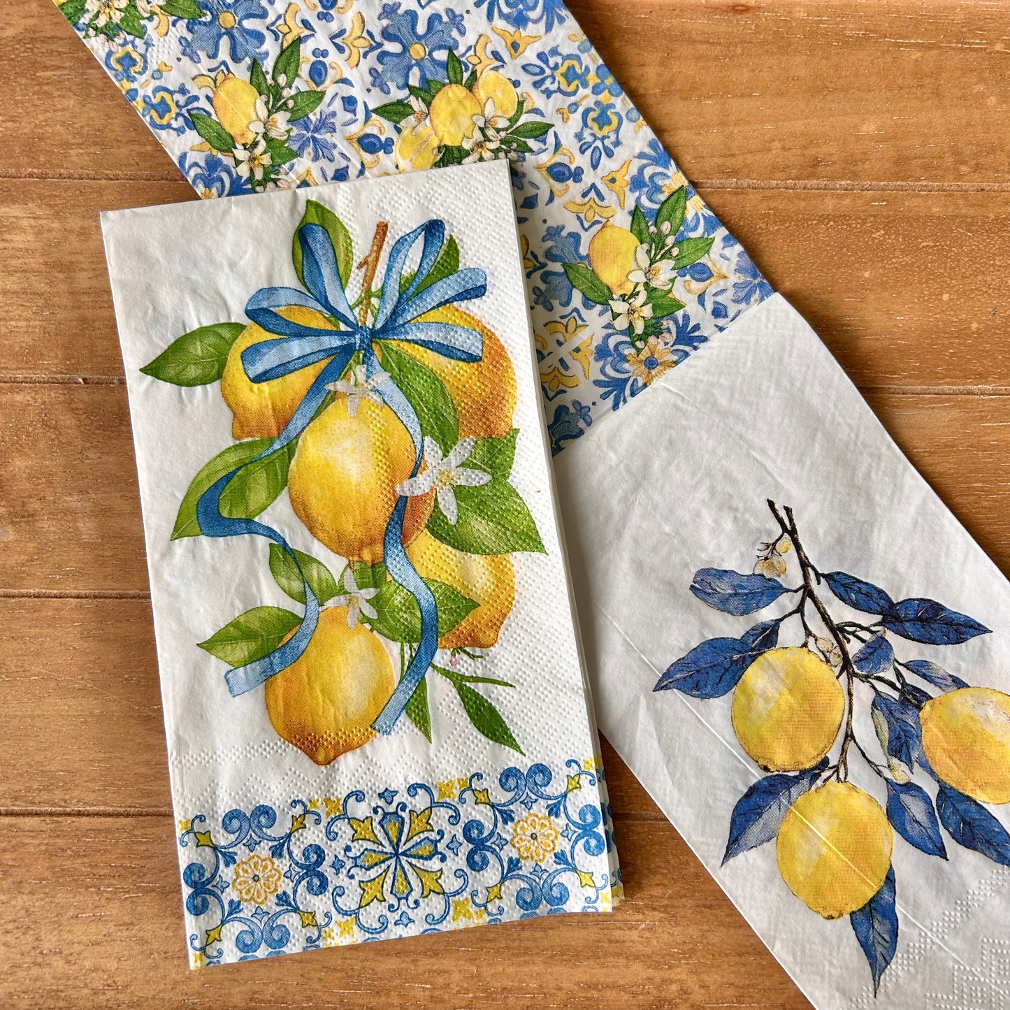 Napkin Bundle | Blue and Lemon