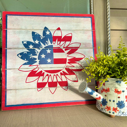 Patriotic Sunflower Sign (FINISHED)