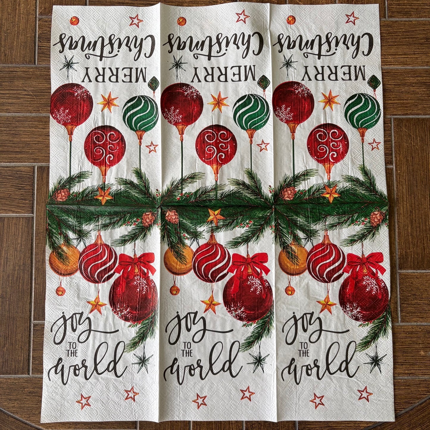 Napkin Bundle | Merry Christmas Ornaments