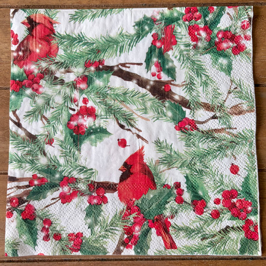 Napkin | Cardinals & Berries