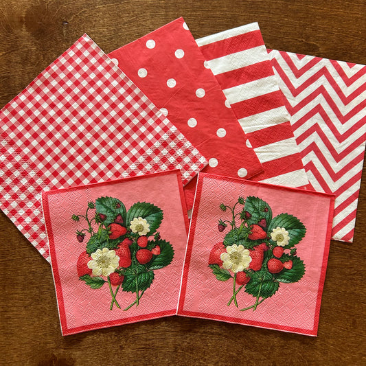 Napkin  Bundle | Strawberries & Reds