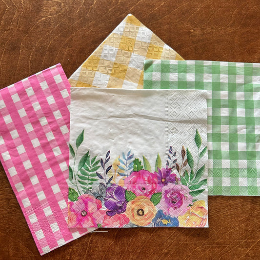 Napkin  Bundle | Bright Florals & Checks