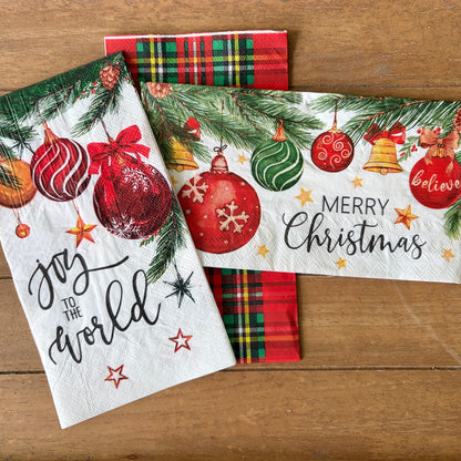 Napkin Bundle | Merry Christmas Ornaments