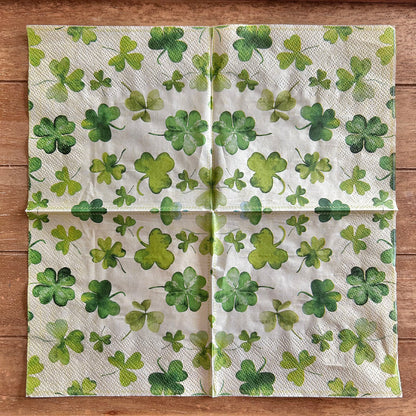 Napkin | Shamrocks on Off White