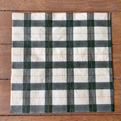 Napkin | Black & Cream Plaid