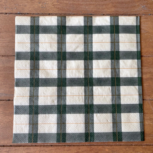 Napkin | Black & Cream Plaid