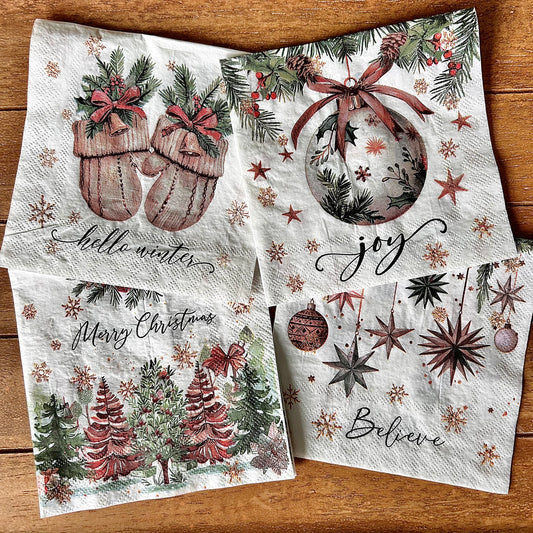 Napkin Bundle | Neutral Christmas Sentiments