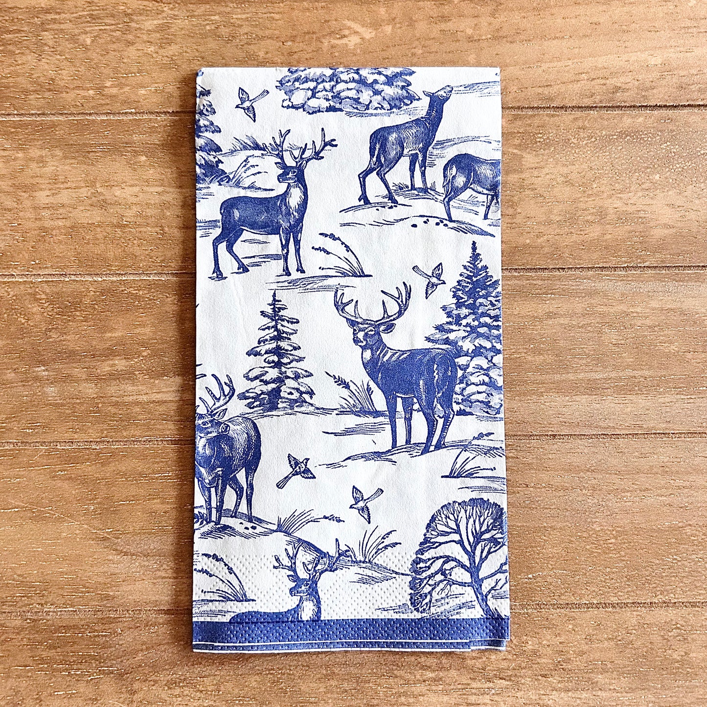 Napkin | Blue Reindeer Scene