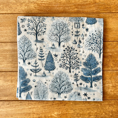 Napkin | Winter Blues Quad Print