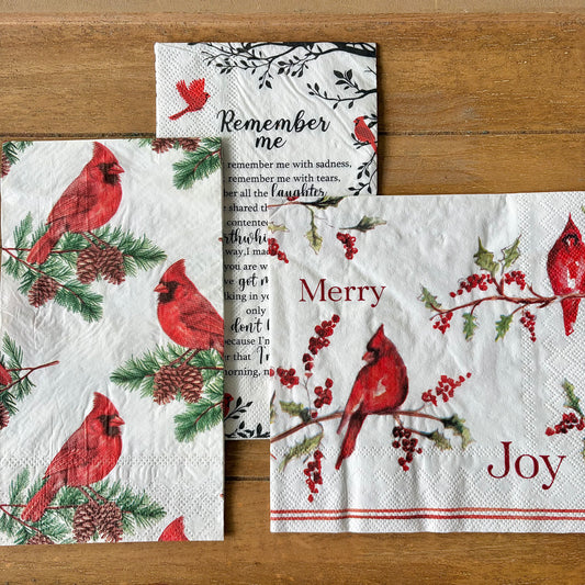 Napkin Bundle | Christmas Cardinals 4