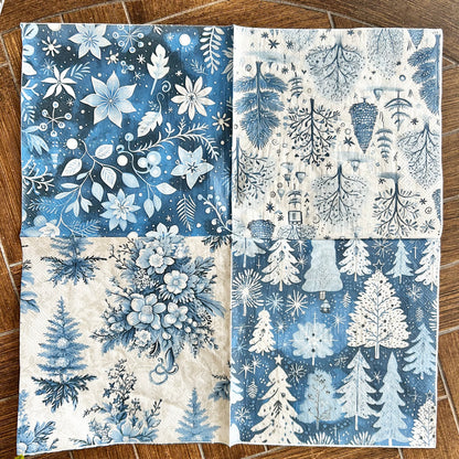Napkin | Winter Blues Quad Print