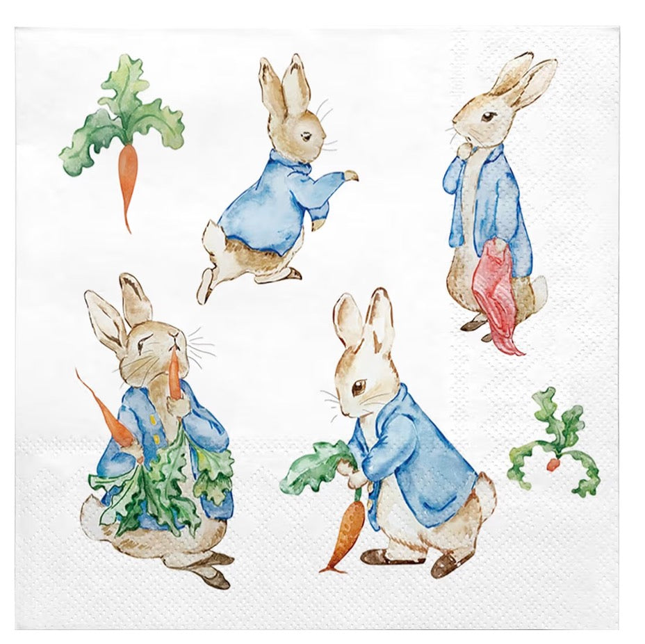 Napkin | Blue Bunnies and Carrots
