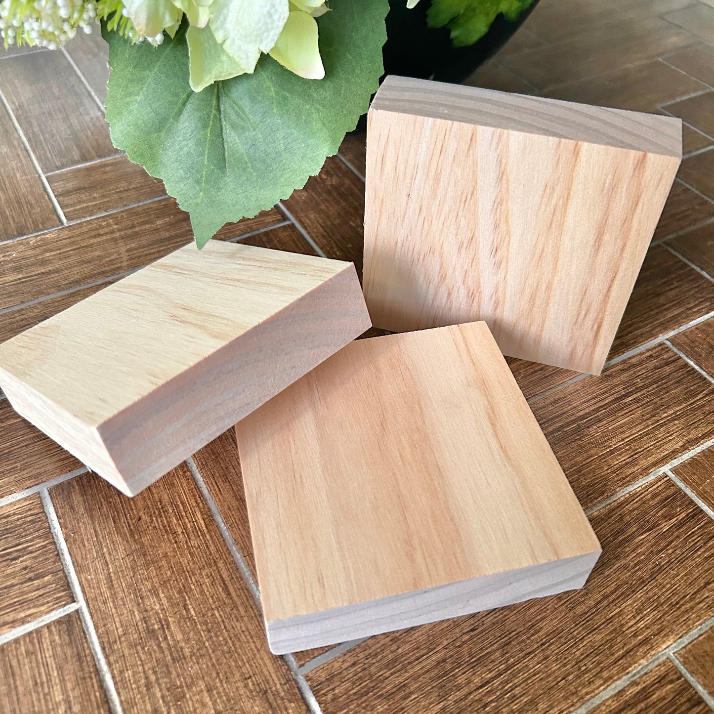Chunky Wood Squares (4”/Set of 3)