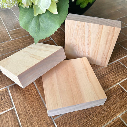 Chunky Wood Squares (4”/Set of 3)