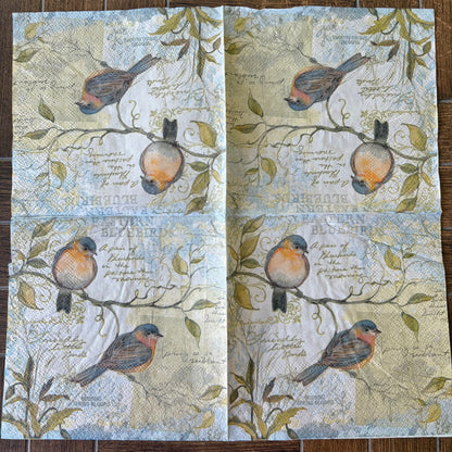 Napkin | Vintage Bluebirds