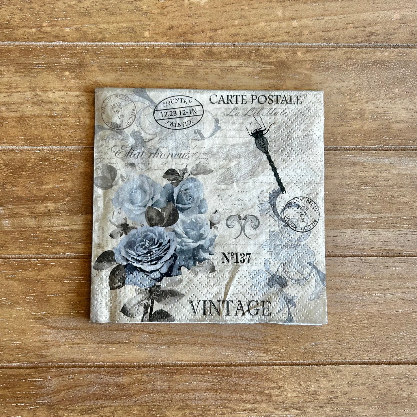 Napkin | Blue Floral Post Card