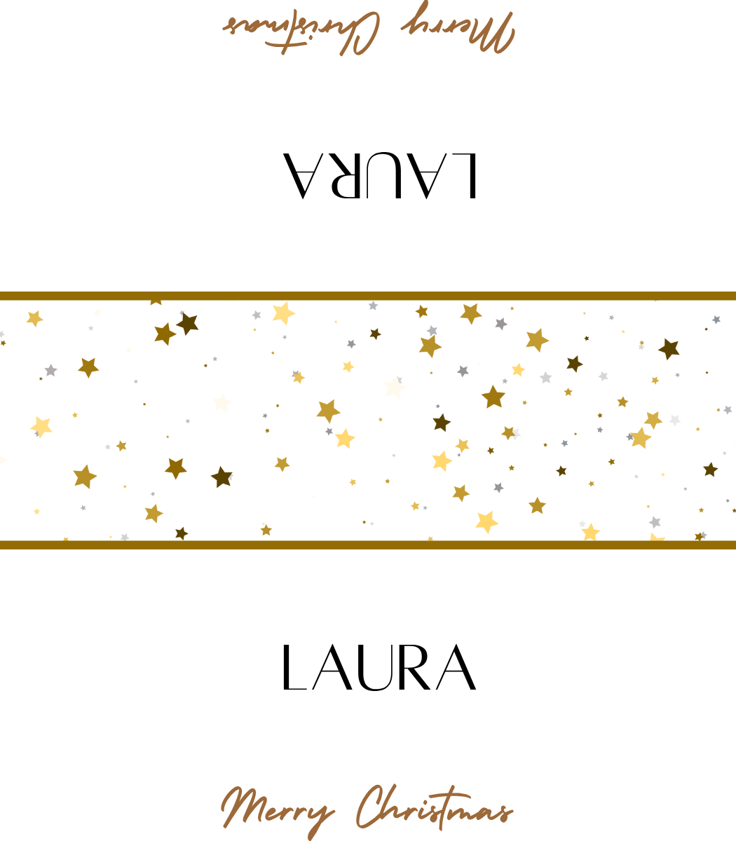 Digital Place Cards | Gold Merry Christmas