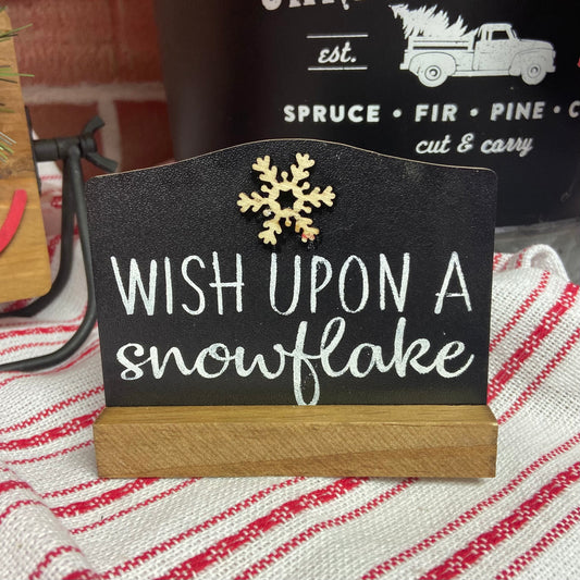 DIY Mini Chalkboard Sign - Wish Upon a Snowflake