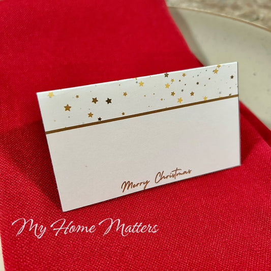Digital Place Cards | Gold Merry Christmas