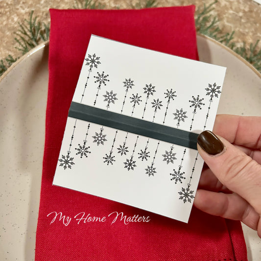 Place Cards | Black & White Winter
