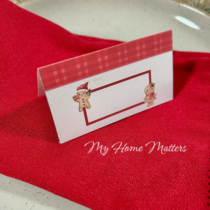 Digital Place Cards | Gingerbread People