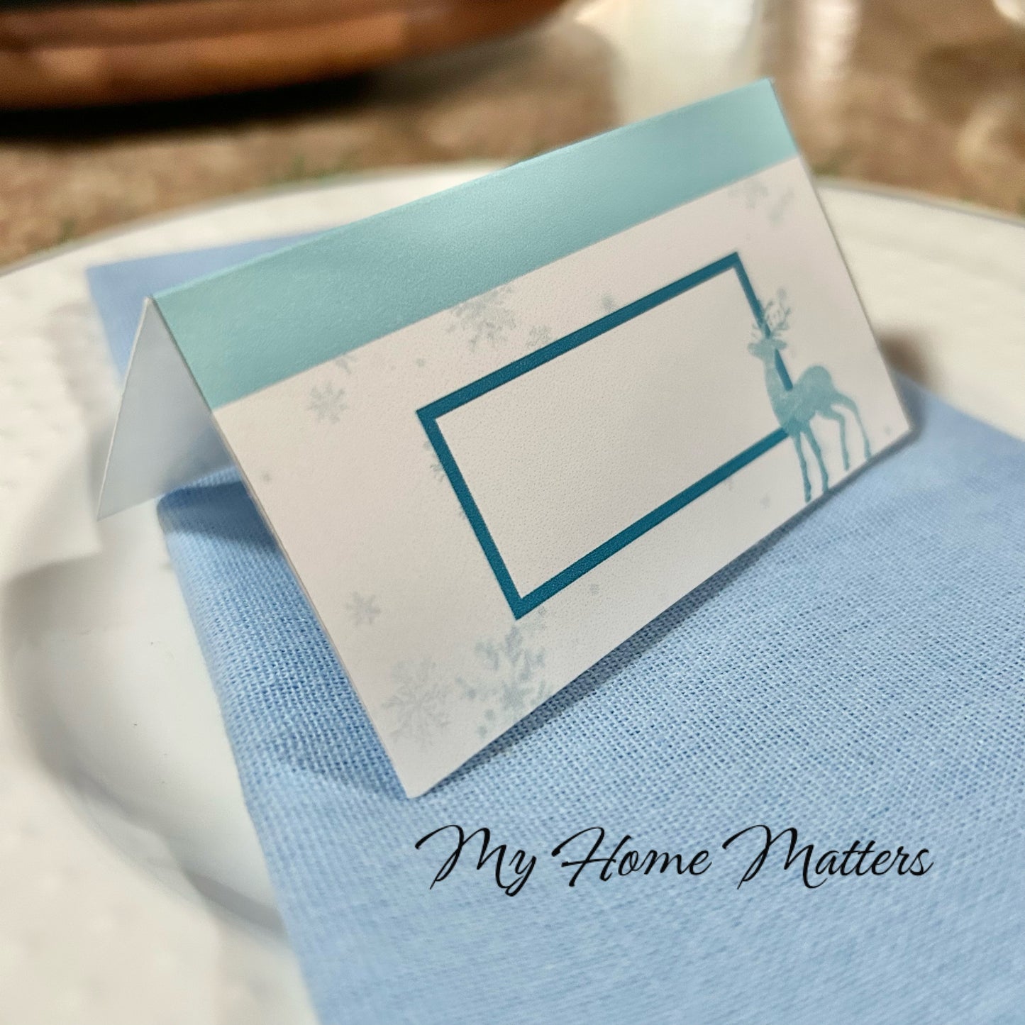 Digital Place Cards | Blue Reindeer