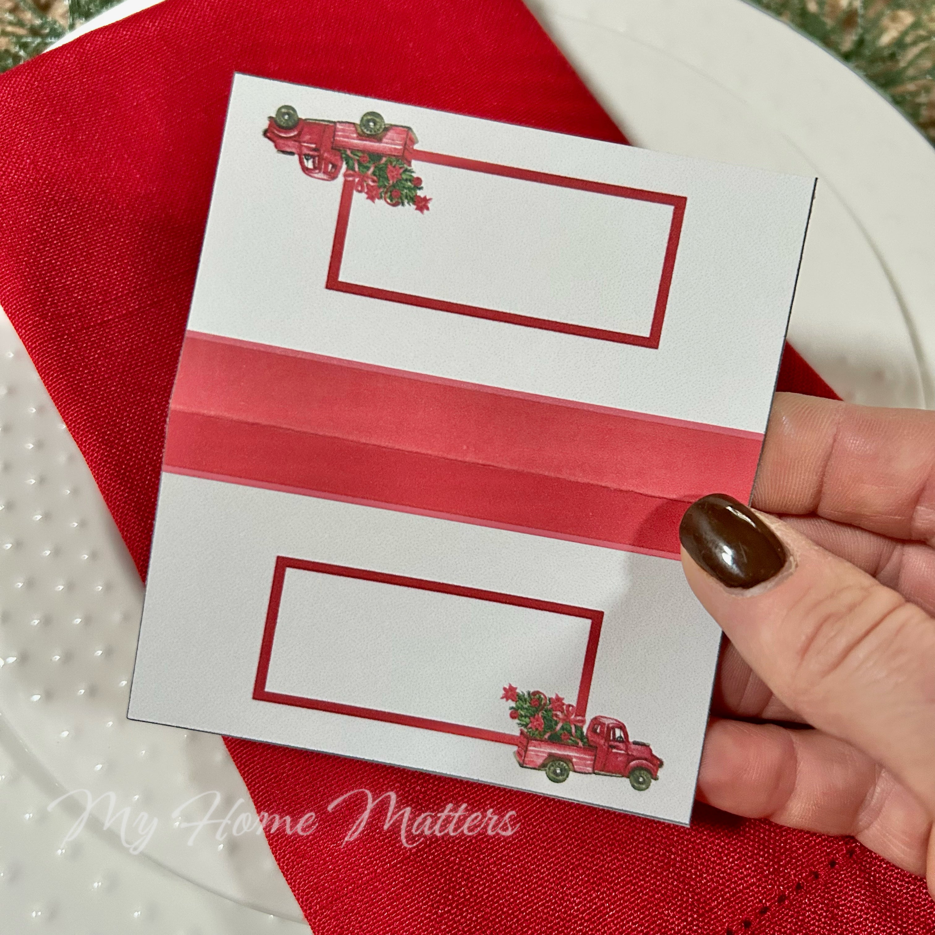 Digital Place Cards | Red Truck – My Home Matters
