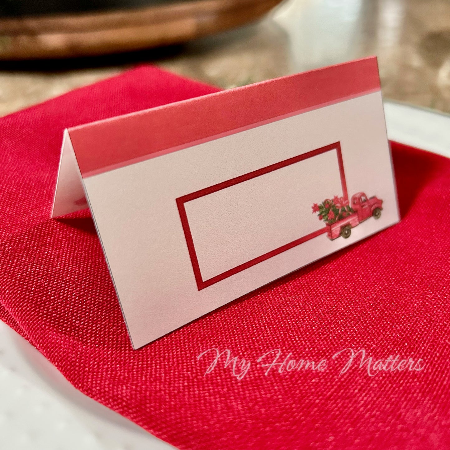 Digital Place Cards | Red Truck