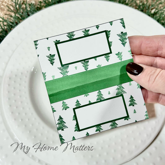 Digital Place Cards | Green Trees