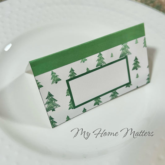 Place Cards | Green Trees