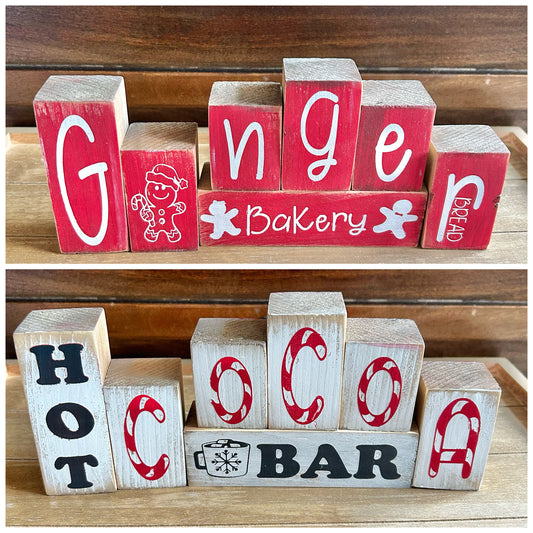 Reversible Mini Blocks | Hot Cocoa + Gingerbread
