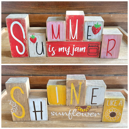 Reversible Mini Blocks | Strawberry + Sunflower