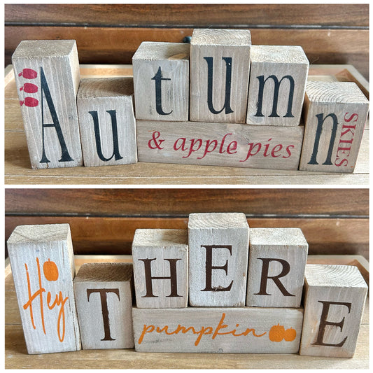 Reversible Mini Blocks | Apple + Pumpkin