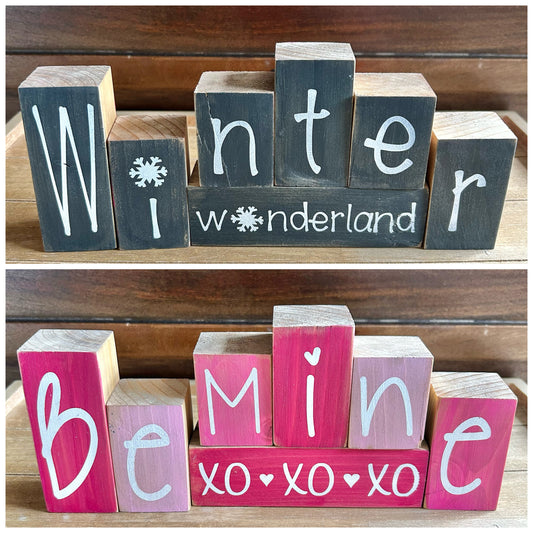 Reversible Mini Blocks | Be Mine + Winter