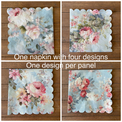 Napkin | Quad Print Scalloped Floral