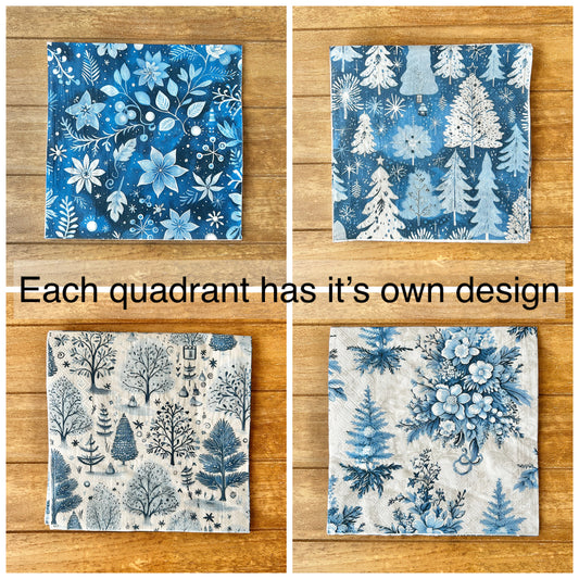 Napkin | Winter Blues Quad Print