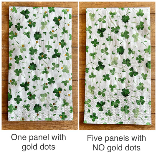 Napkin | Shamrocks with One Gold Coin Panel