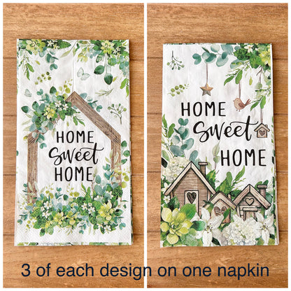 Napkin | Home Sweet Home in Green & White