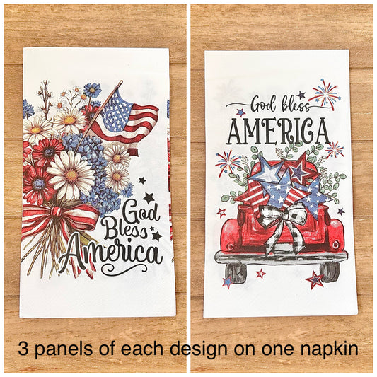 Napkin | Dual Print God Bless America