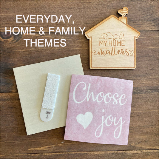 DIY Interchangeable Tiles - Everyday, Home & Family Themes
