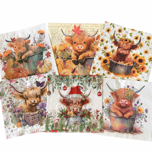 Napkin Bundle | Highland Cows