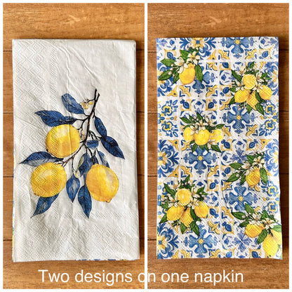 Napkin Bundle | Blue and Lemon