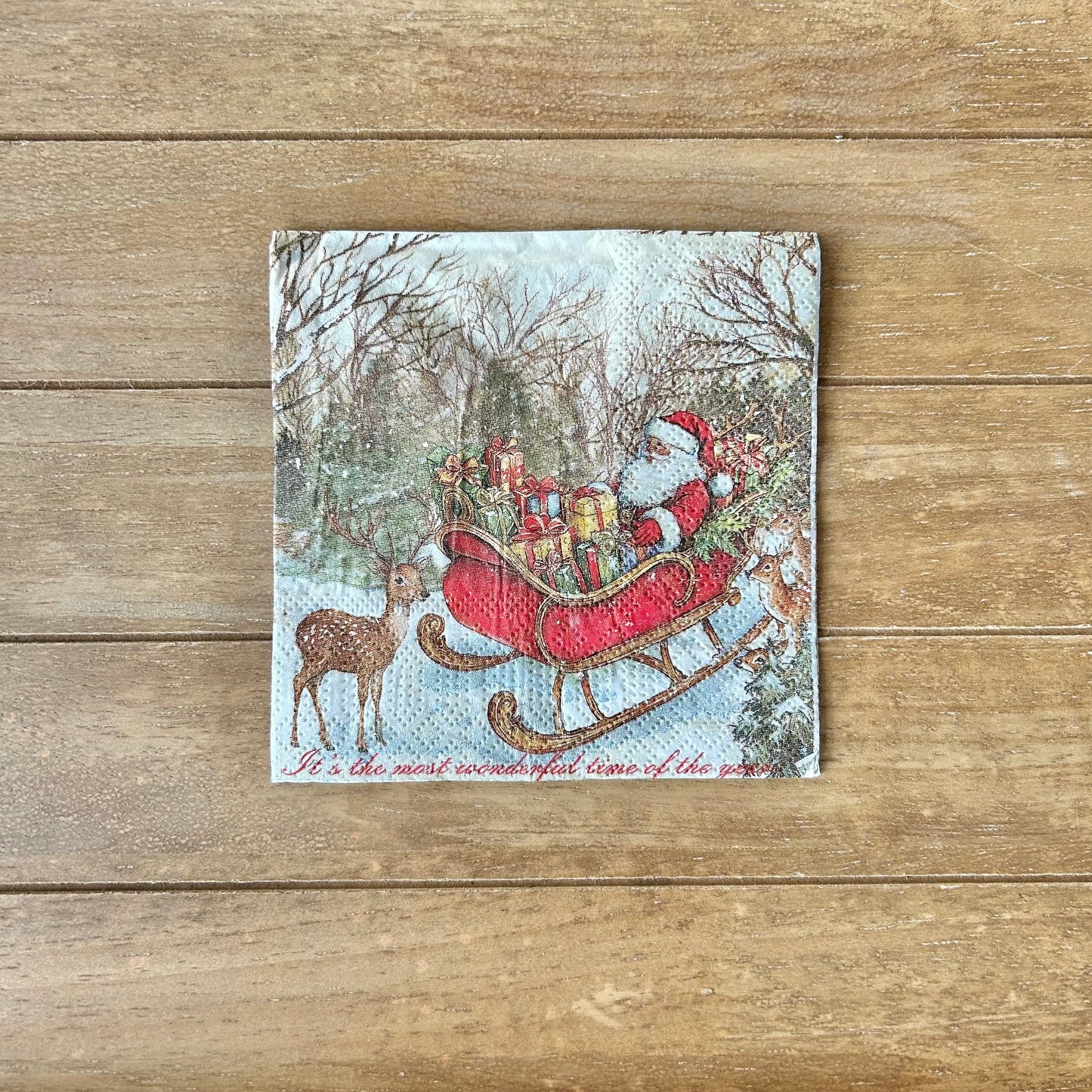 Napkin | Santa in Sleigh