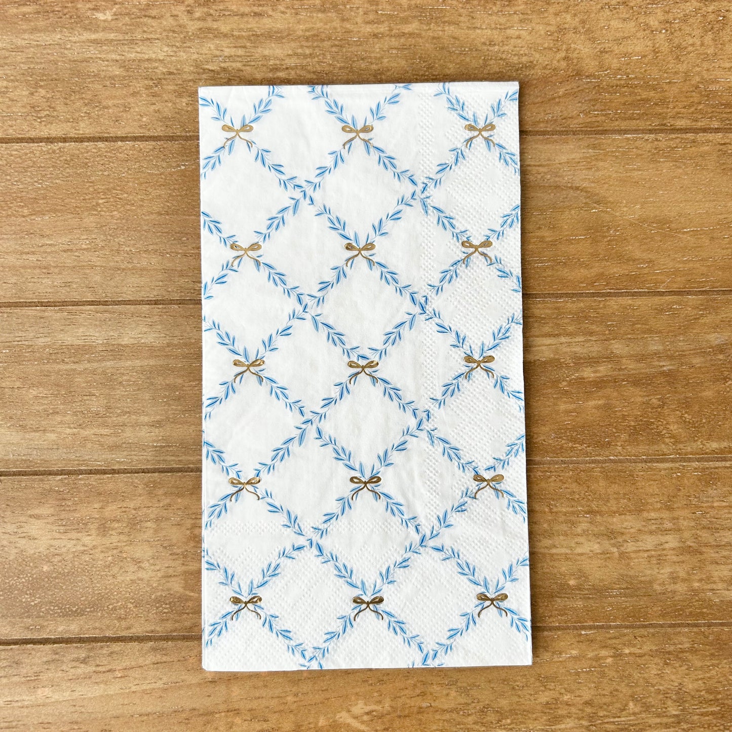 Napkin | Blue Criss Cross with Gold