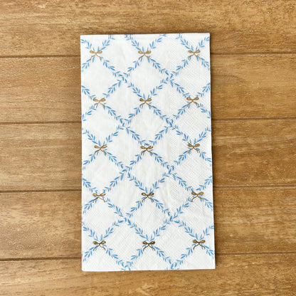 Napkin | Blue Criss Cross with Gold