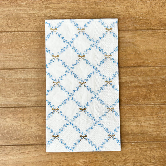 Napkin | Blue Criss Cross with Gold