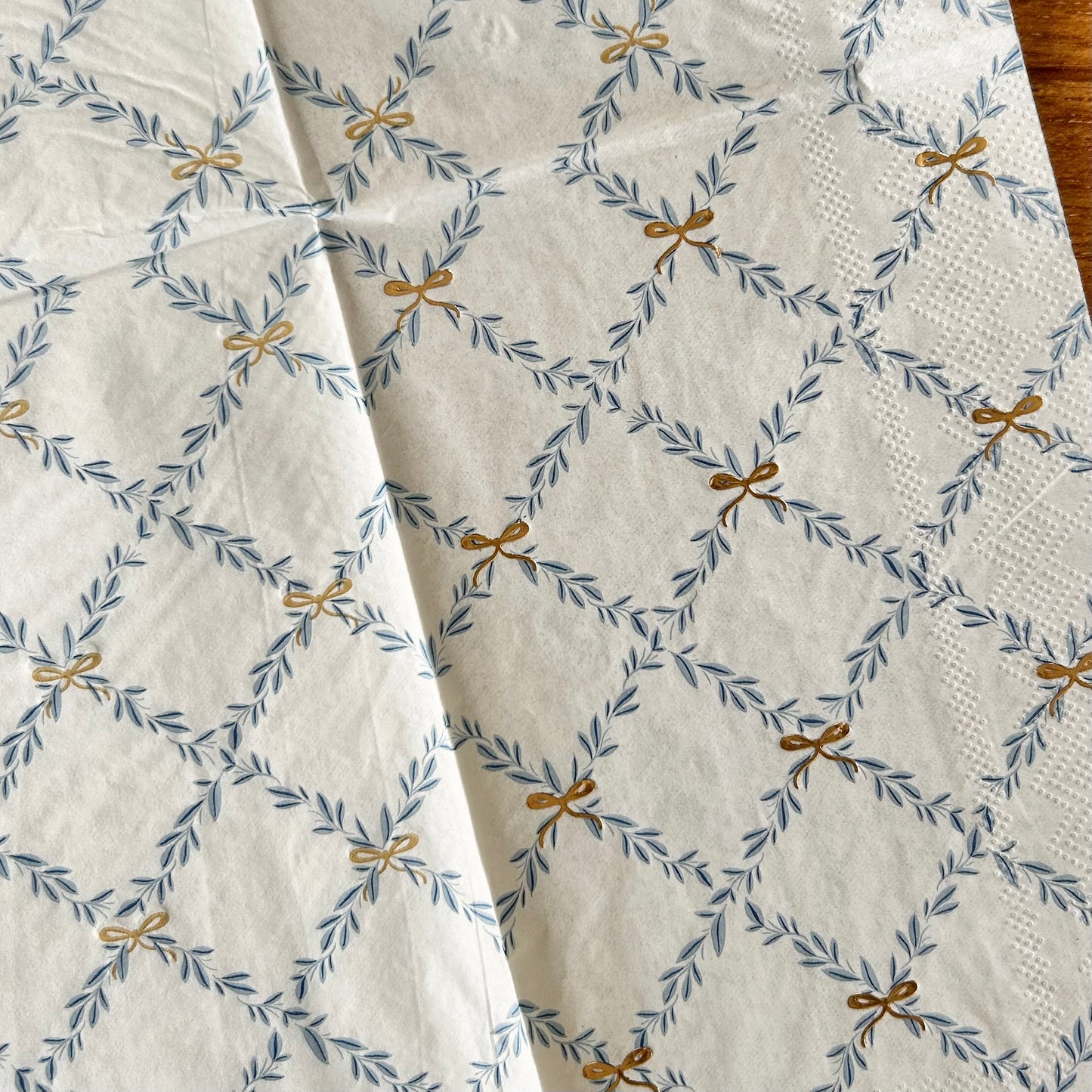Napkin | Blue Criss Cross with Gold